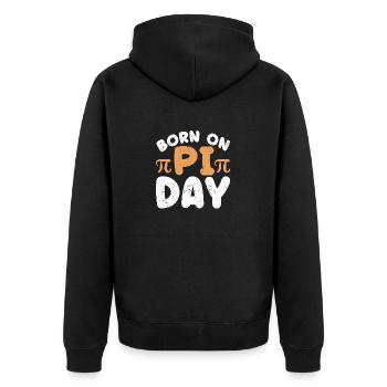 Geboren am Pi-Tag 3.14 Mathe-Liebhaber Geburtstag - Unisex Premium Bio Zip Hoodie - Schwarz - Hinten - Nico (187cm)