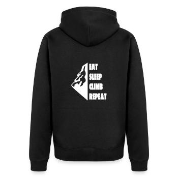 Bergwanderer Wandern Bergwandern Wanderung - Unisex Premium Bio Zip Hoodie - Schwarz - Hinten - Nico (187cm)
