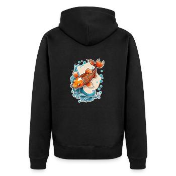 carpe koi - poisson japon - Veste à capuche bio Premium Unisexe - noir - Dos - Nico (187cm)