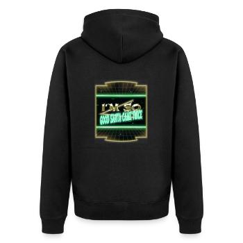 sayings birthday funny sayings awesome bedroom - Unisex Premium Bio Zip Hoodie - Schwarz - Hinten - Nico (187cm)