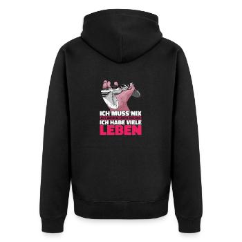 Lustiges Gaming Motiv - Perfektes Geschenk - Unisex Premium Bio Zip Hoodie - Schwarz - Hinten - Nico (187cm)