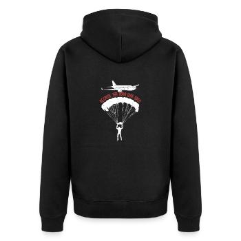 Because The Door Was Open Skydiver Skydiving - Unisex Premium Bio Zip Hoodie - Schwarz - Hinten - Nico (187cm)