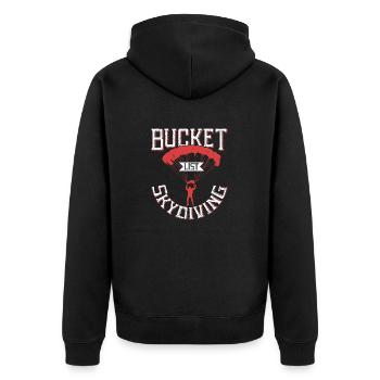 Bucket List Skydiving Skydiver Parachute - Unisex Premium Bio Zip Hoodie - Schwarz - Hinten - Nico (187cm)