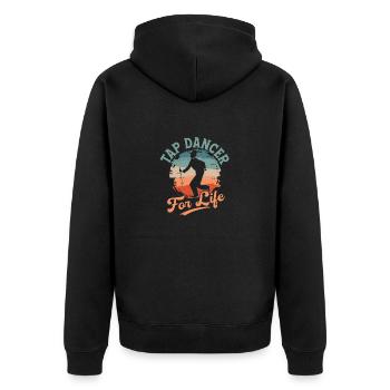 Tap Dancer For Life Tap Dancing Tap Dance - Unisex Premium Bio Zip Hoodie - Schwarz - Hinten - Nico (187cm)