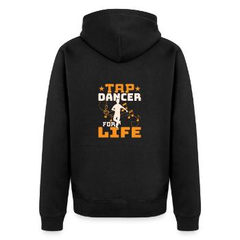 Tap Dancer For Life Tap Dance Tap Dancing - Unisex Premium Bio Zip Hoodie - Schwarz - Hinten - Nico (187cm)