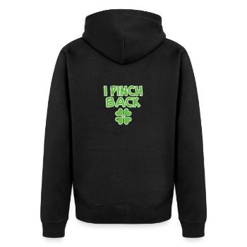Je pince la fête drôle de la Saint-Patrick - Veste à capuche bio Premium Unisexe - noir - Dos - Nico (187cm)