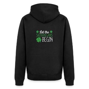Que les manigances commencent à la Saint-Patrick - Veste à capuche bio Premium Unisexe - noir - Dos - Nico (187cm)
