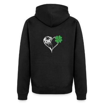 Carlin irlandais visage trèfle - Veste à capuche bio Premium Unisexe - noir - Dos - Nico (187cm)