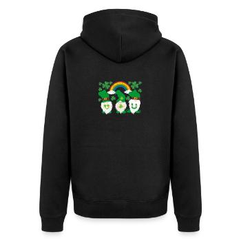 Nains nordiques irlandais Drôle Lucky Leprechauns - Veste à capuche bio Premium Unisexe - noir - Dos - Nico (187cm)