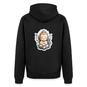 bébé Bouddha - meditation yoga relaxation - Veste à capuche bio Premium Unisexe - noir - Dos - Nico (187cm)
