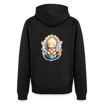 bébé Bouddha - meditation yoga relaxation - Veste à capuche bio Premium Unisexe - noir - Dos - Nico (187cm)
