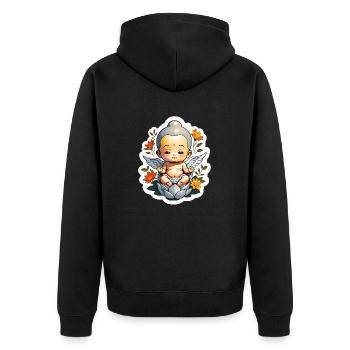 bébé Bouddha - meditation yoga relaxation - Veste à capuche bio Premium Unisexe - noir - Dos - Nico (187cm)