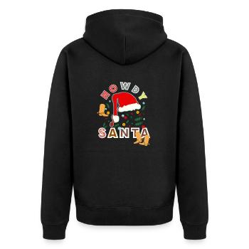 Noël - Salut Père Noël - Bonnet rouge - Veste à capuche bio Premium Unisexe - noir - Dos - Nico (187cm)