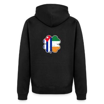 Drapeau Cubain Irlandais Irlande Cuba Shamrock - Veste à capuche bio Premium Unisexe - noir - Dos - Nico (187cm)