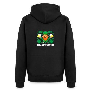 Na Zdrowie Prost Polonais St. Patrick’s Day Pologne - Veste à capuche bio Premium Unisexe - noir - Dos - Nico (187cm)