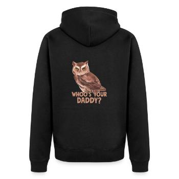 C’est qui ton papa ? Oiseau de nuit oiseau nocturne - Veste à capuche bio Premium Unisexe - noir - Dos - Nico (187cm)
