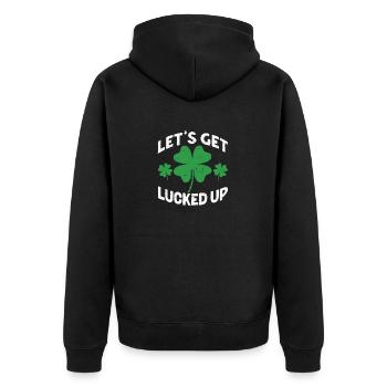 Soyons chanceux, trèfle irlandais - Veste à capuche bio Premium Unisexe - noir - Dos - Nico (187cm)