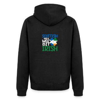 Des racines écossaises et un peu irlandaises - Veste à capuche bio Premium Unisexe - noir - Dos - Nico (187cm)
