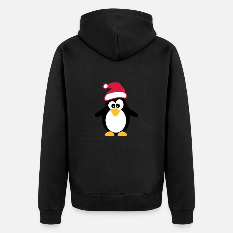 Pingouin de Noël - Veste à capuche bio Premium Unisexe - noir