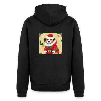 Tierisch Gemütlich - Unisex Premium Bio Zip Hoodie - Schwarz - Hinten - Nico (187cm)