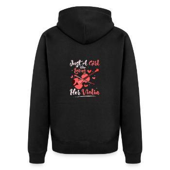 Just A Girl Who Loves Her Violin Violinist Orchest - Unisex Premium Organic Zip Hoodie - black - Back - Nico (187cm)