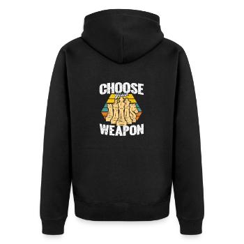 Choose Your Weapon Chess Player Silhouettes - Unisex Premium Organic Zip Hoodie - black - Back - Nico (187cm)