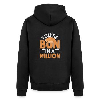 You're Bun In A Million Hamburger Food Meat Buns - Unisex Premium Bio Zip Hoodie - Schwarz - Hinten - Nico (187cm)