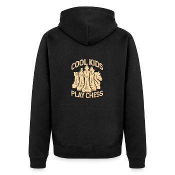 Des enfants cool jouant aux échecs drôle de joueur d’échecs - Veste à capuche bio Premium Unisexe - noir - Dos - Nico (187cm)