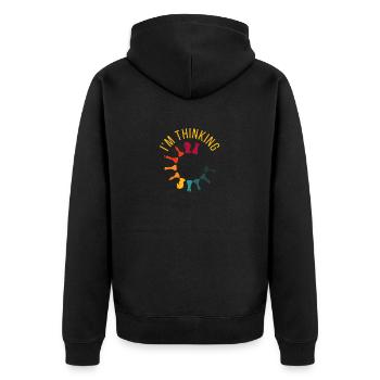 Je pense que le jeu de société « Funny Chess - Veste à capuche bio Premium Unisexe - noir - Dos - Nico (187cm)