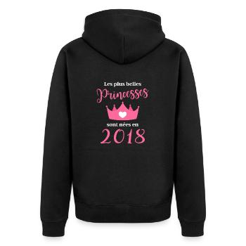 Les plus belles princess sont nees en 2018 - Veste à capuche bio Premium Unisexe - noir - Dos - Nico (187cm)