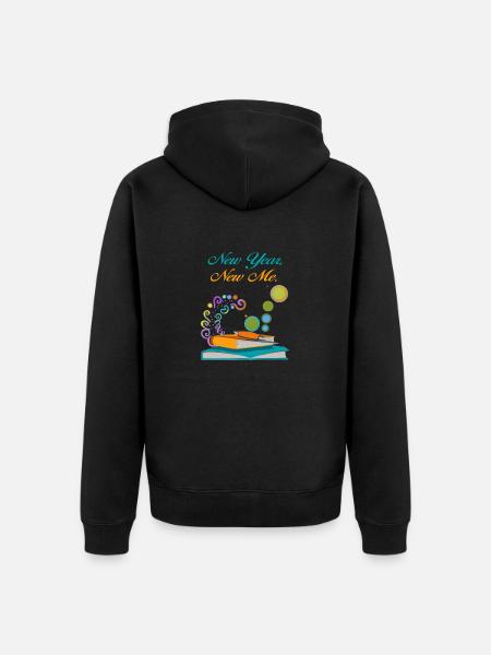 new year new me - Unisex Premium Organic Zip Hoodie - black