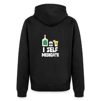 Je m'automédicamente Bouteille de tequila Jeu de mots Shot Pun - Veste à capuche bio Premium Unisexe - noir - Dos - Nico (187cm)