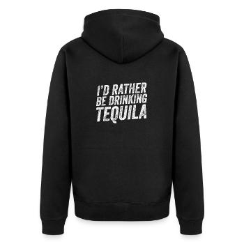 Je préfère boire de la tequila, une drôle de boisson mexicaine - Veste à capuche bio Premium Unisexe - noir - Dos - Nico (187cm)