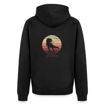 Dinoparent - Unisex Premium Bio Zip Hoodie - Schwarz - Hinten - Nico (187cm)