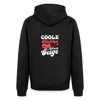 Coole Mädchen Spielen Geige ViolineKlassik - Unisex Premium Bio Zip Hoodie - Schwarz - Hinten - Nico (187cm)