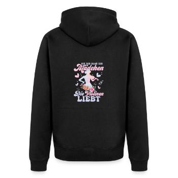 Ich Bin Bloß Ein Mädchen Die Violinen Liebt Klass - Unisex Premium Bio Zip Hoodie - Schwarz - Hinten - Nico (187cm)