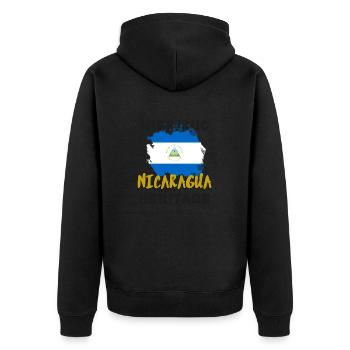 Héritage hispanique du Nicaragua - Veste à capuche bio Premium Unisexe - noir - Dos - Nico (187cm)