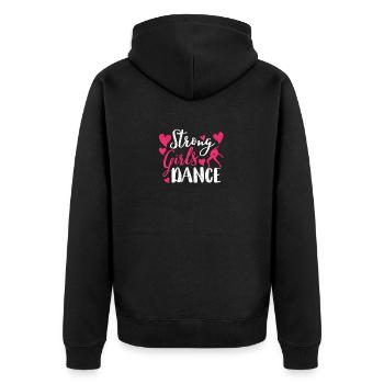 Forte fille amateur de danse. Drôle de danse - Veste à capuche bio Premium Unisexe - noir - Dos - Nico (187cm)
