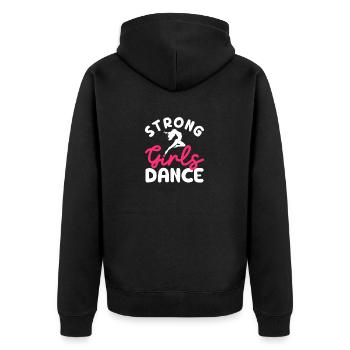 Forte fille amateur de danse. Drôle de danse - Veste à capuche bio Premium Unisexe - noir - Dos - Nico (187cm)