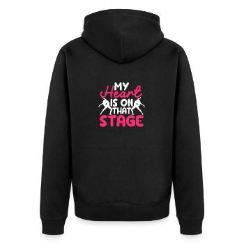 Mon cœur est sur cette scène en train de danser le hip hop drôle - Veste à capuche bio Premium Unisexe - noir - Dos - Nico (187cm)