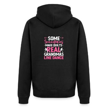 Real Grandmas Line Dance Nähen Tanzen Großmutter - Unisex Premium Bio Zip Hoodie - Schwarz - Hinten - Nico (187cm)