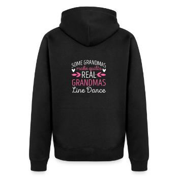 Real Grandmas Line Dance Nähen Tanzen Großmutter - Unisex Premium Bio Zip Hoodie - Schwarz - Hinten - Nico (187cm)