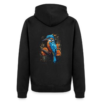 Blue Bird - Unisex Premium Organic Zip Hoodie - black - Back - Nico (187cm)