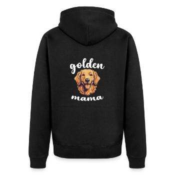 Golden Retriever Mama Mutter Hund Haustier - Unisex Premium Bio Zip Hoodie - Schwarz - Hinten - Nico (187cm)