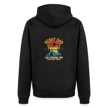 Epic Scout Dad : T-shirt plus cool que la moyenne - Veste à capuche bio Premium Unisexe - noir - Dos - Nico (187cm)