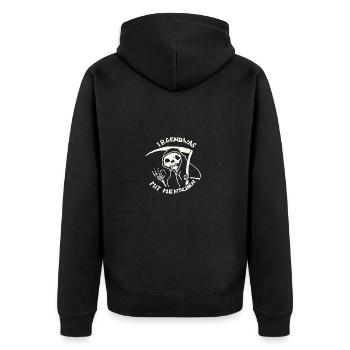 lustiger Spruch Skull Schädel Erzieher Geschenk - Unisex Premium Bio Zip Hoodie - Schwarz - Hinten - Nico (187cm)