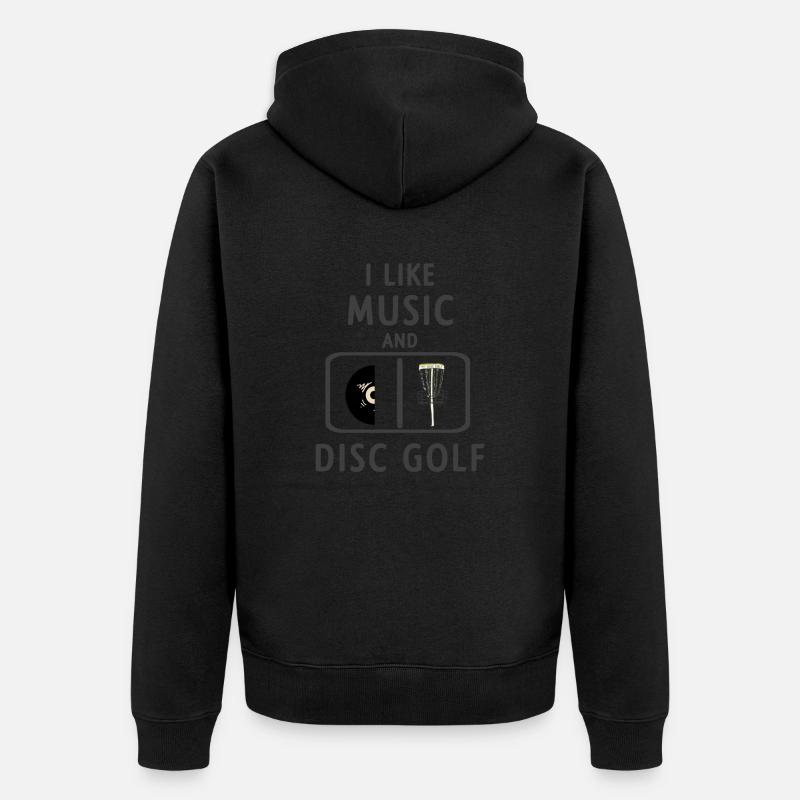 Disc golf - Premium økologisk unisex-hættejakke - sort