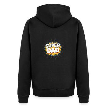 GIFTS FOR DAD - Unisex Premium Organic Zip Hoodie - black - Back - Nico (187cm)
