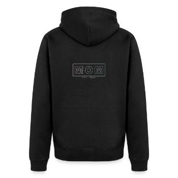 Mom Est. 2024 befördert zu Mom 2024 Happy Mother's - Unisex Premium Bio Zip Hoodie - Schwarz - Hinten - Nico (187cm)