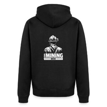 Coal Mining Fashion - Miner Gift - Unisex Premium Organic Zip Hoodie - black - Back - Nico (187cm)